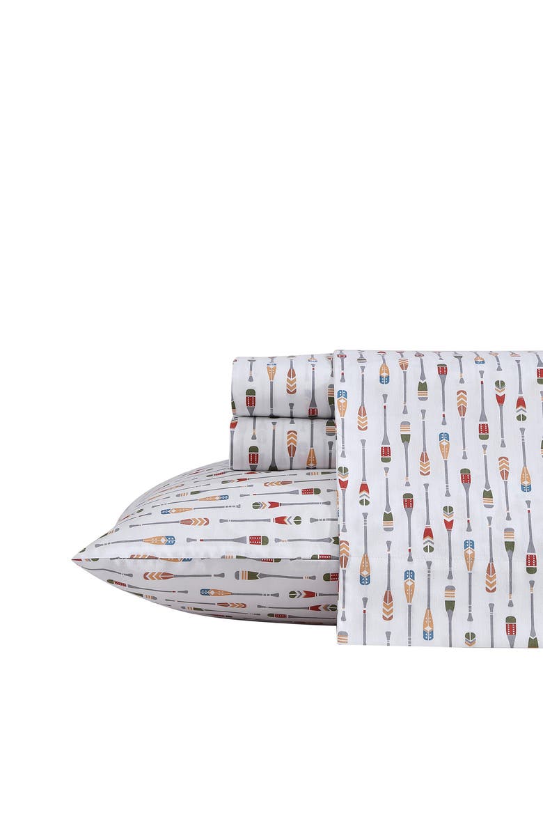 Eddie Bauer Canoe Lake Paddle 200 Thread Count Sheet Set, Main, color, White