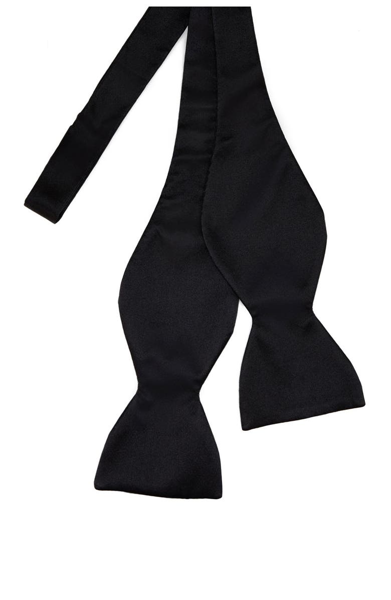 MICHELSONS Silk Satin Self Tie Bow Tie, Main, color, 