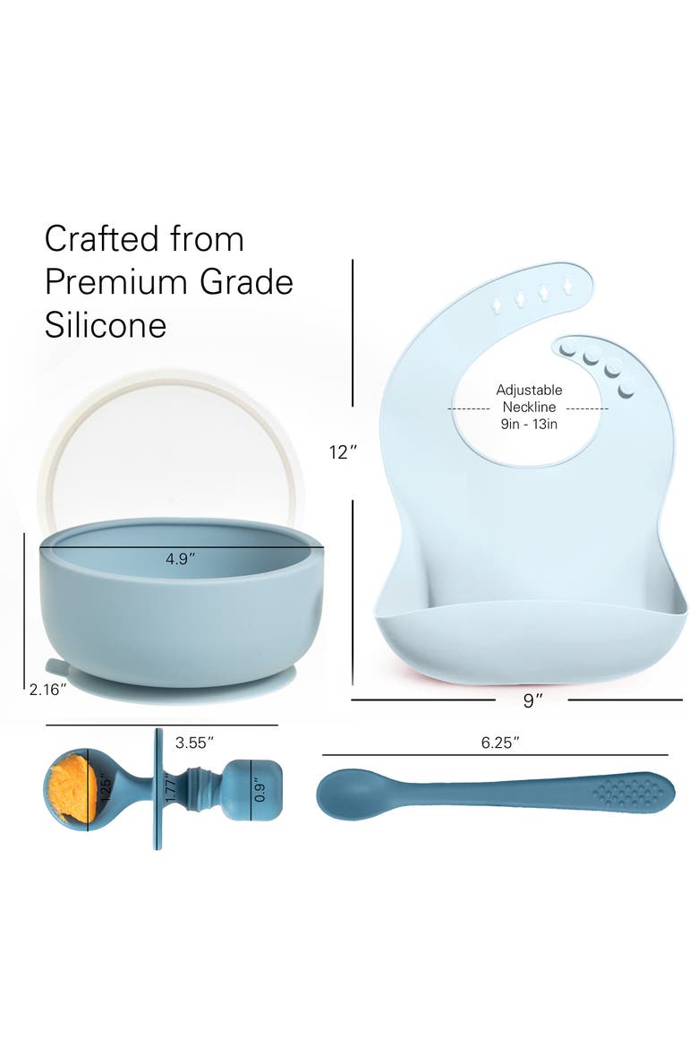 Silicone Baby Feeding Set 11-Piece, Alternate, color, Blue