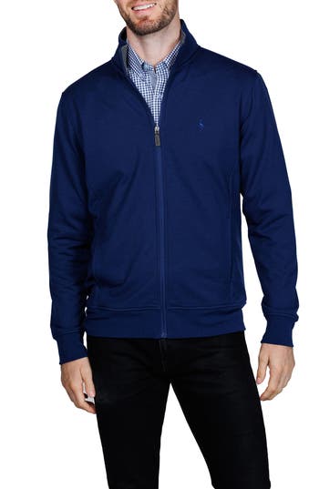 Tailorbyrd Fleece Full Zip Jacket In Blue