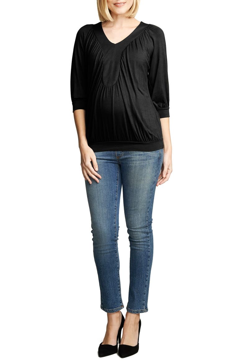 Ruched Dolman Top, Main, color, BLACK