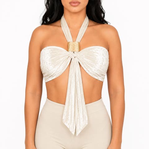 X Yahaira Multiway Convertible Velvet One-Piece Top