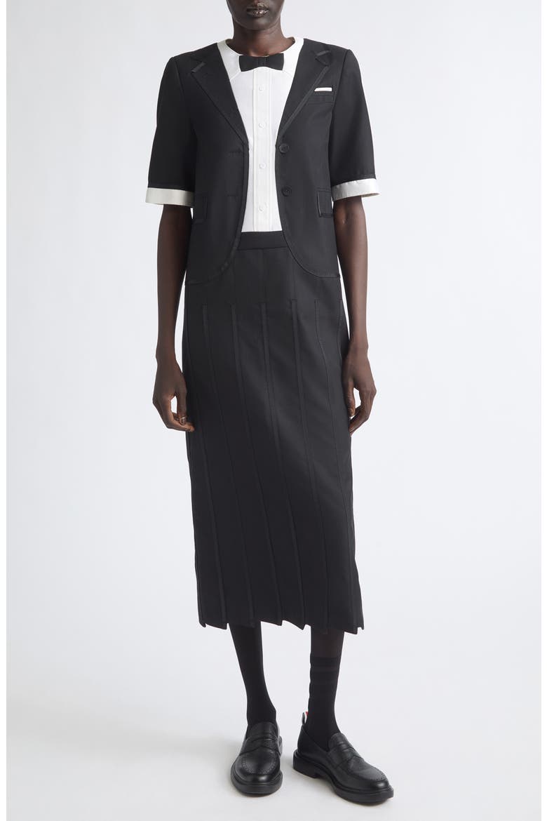 Super 120's Wool Twill Trompe Dress, Main, color, BLACK