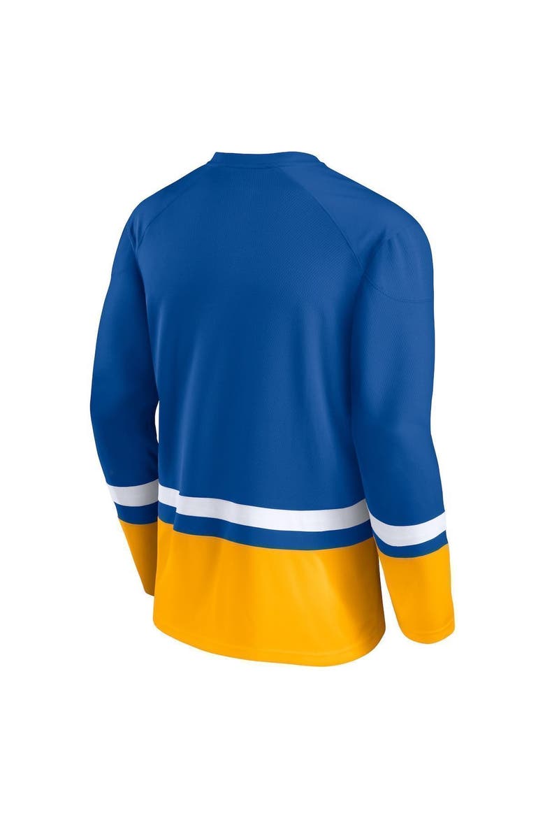 Men's Fanatics Branded Blue/Gold St. Louis Blues Super Mission Slapshot Lace-Up Pullover Sweatshirt, Alternate, color, BLUE
