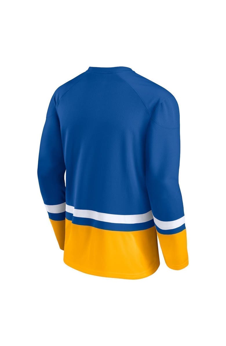 FANATICS Men's Fanatics Branded Blue/Gold St. Louis Blues Super Mission Slapshot Lace-Up Pullover Sweatshirt, Alternate, color, Blue