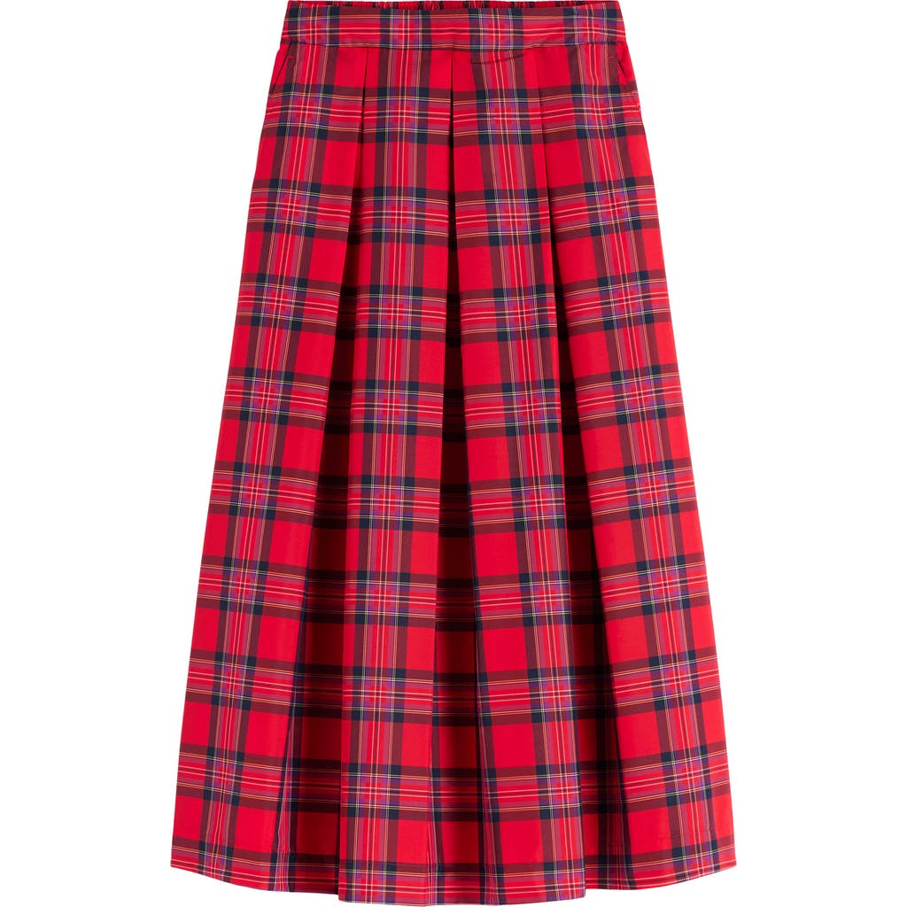 Boden Verity Tartan Midi Skirt In Red