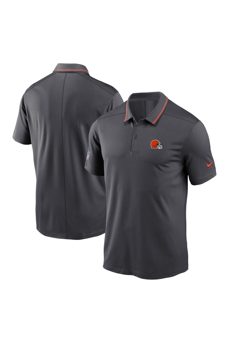Men's Nike Anthracite Cleveland Browns Sideline Victory Performance Polo, Alternate, color, Anthracite