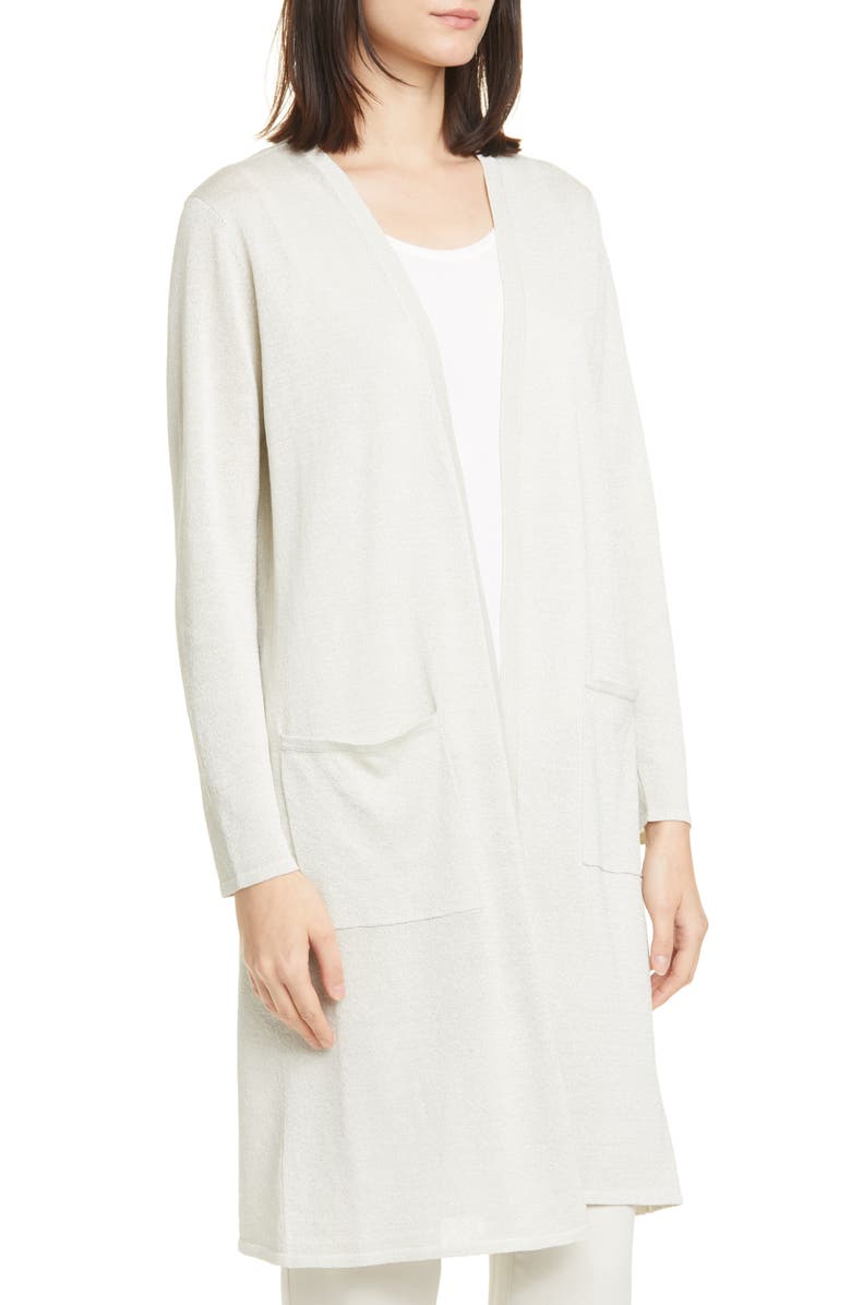 Eileen Fisher Metallic Flecked Long Cardigan, Alternate, color, 