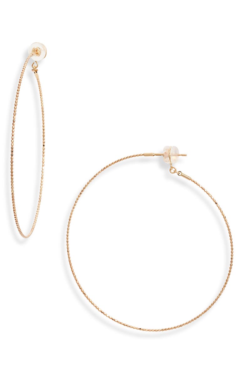 Poppy Finch Skinny Beaded Hoop Earrings, Main, color, 