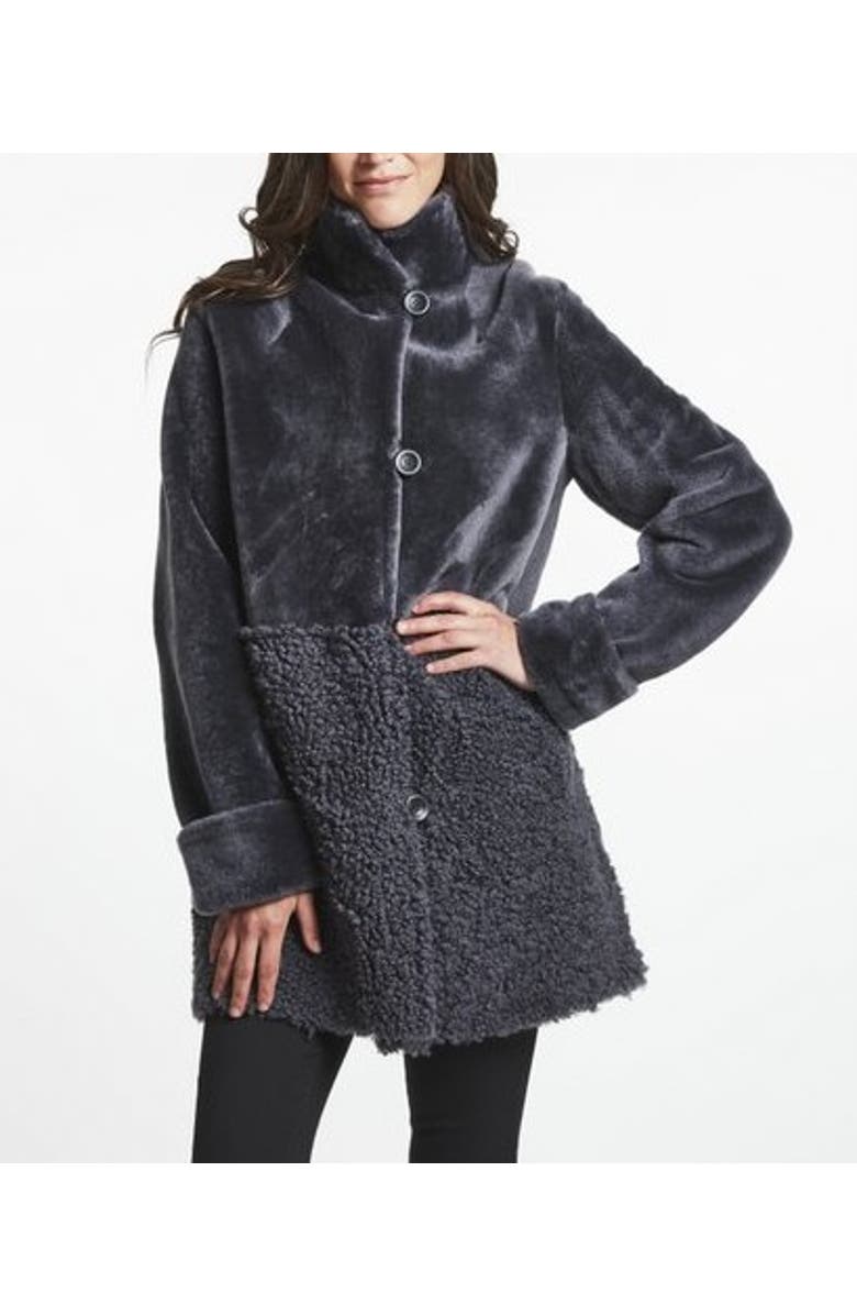 Blue Duck Spanish Merino Shearling Jacket, Main, color, Granite