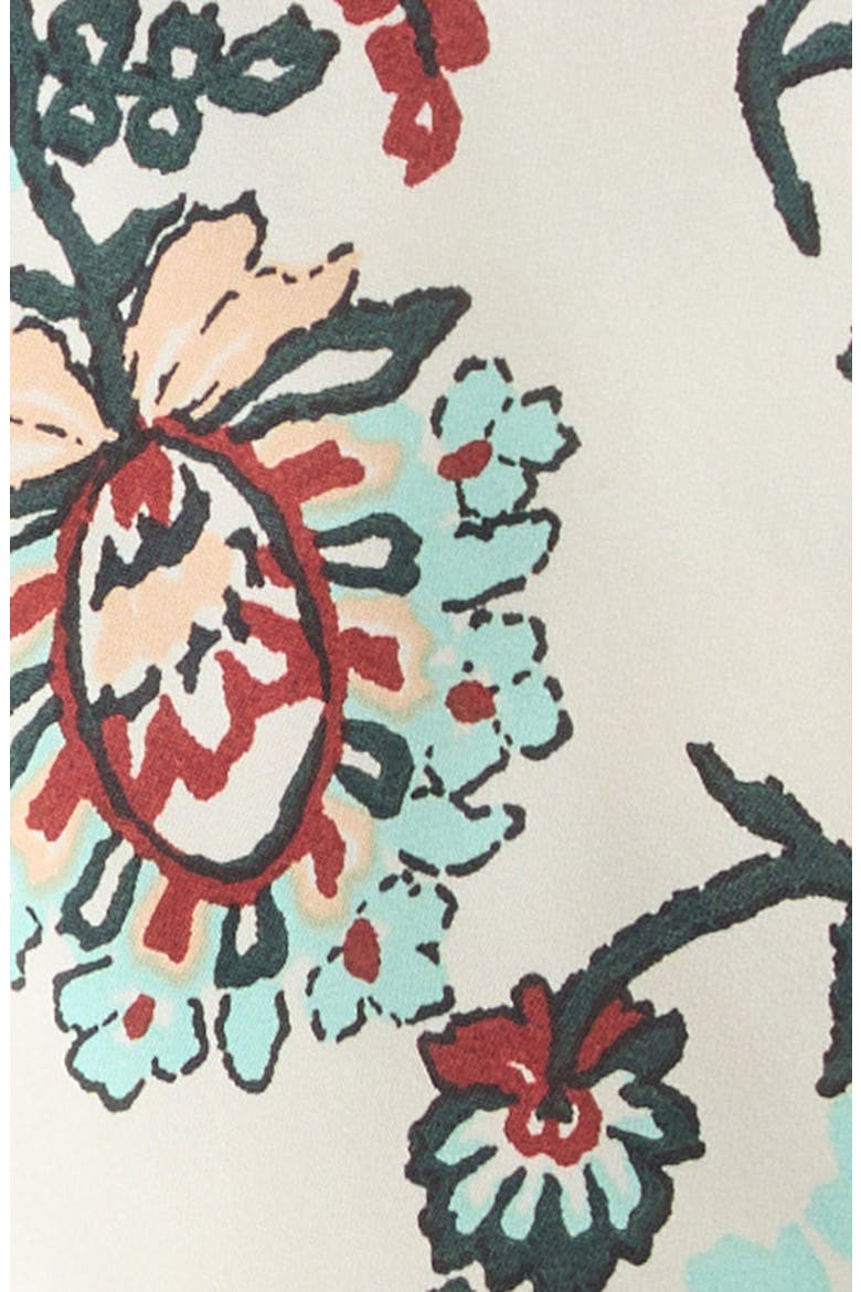 Floral Print Mixed Media T-Shirt, Alternate, color, IVORY