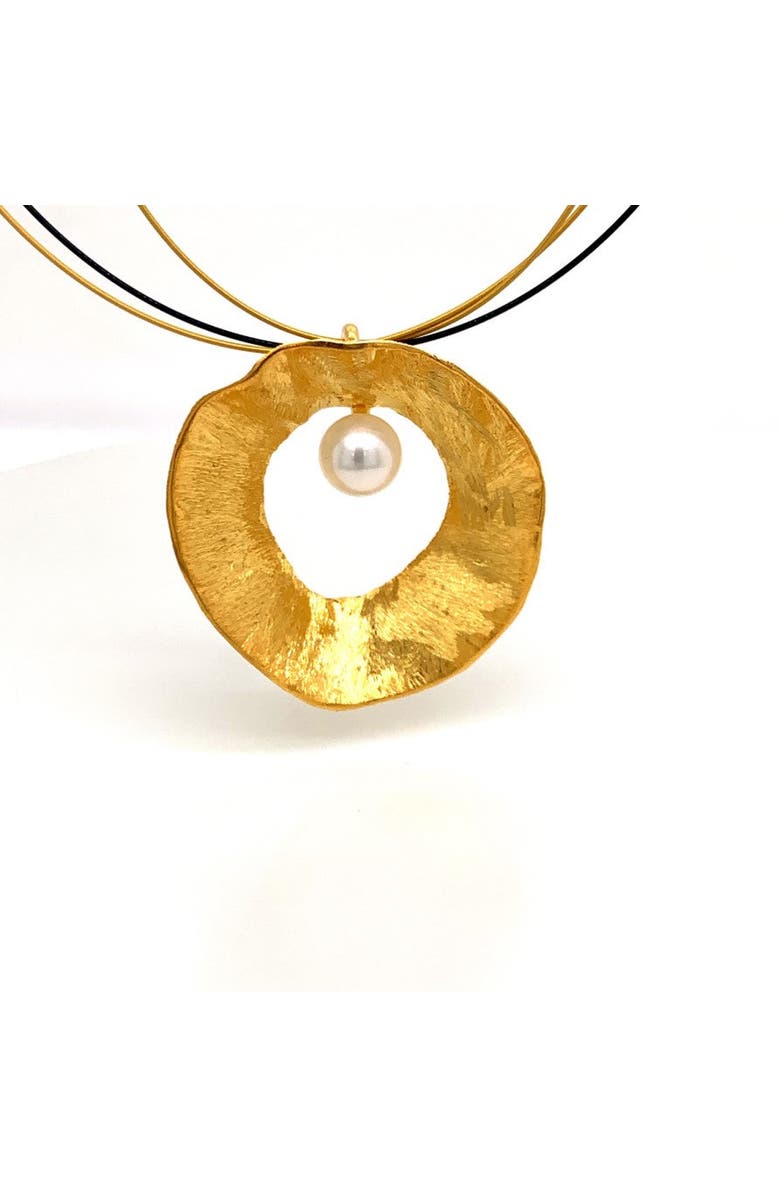 Esin Akan Sea & Moon Large Necklace, Sterling Silver with Gold Plate, Main, color, Gold Plated