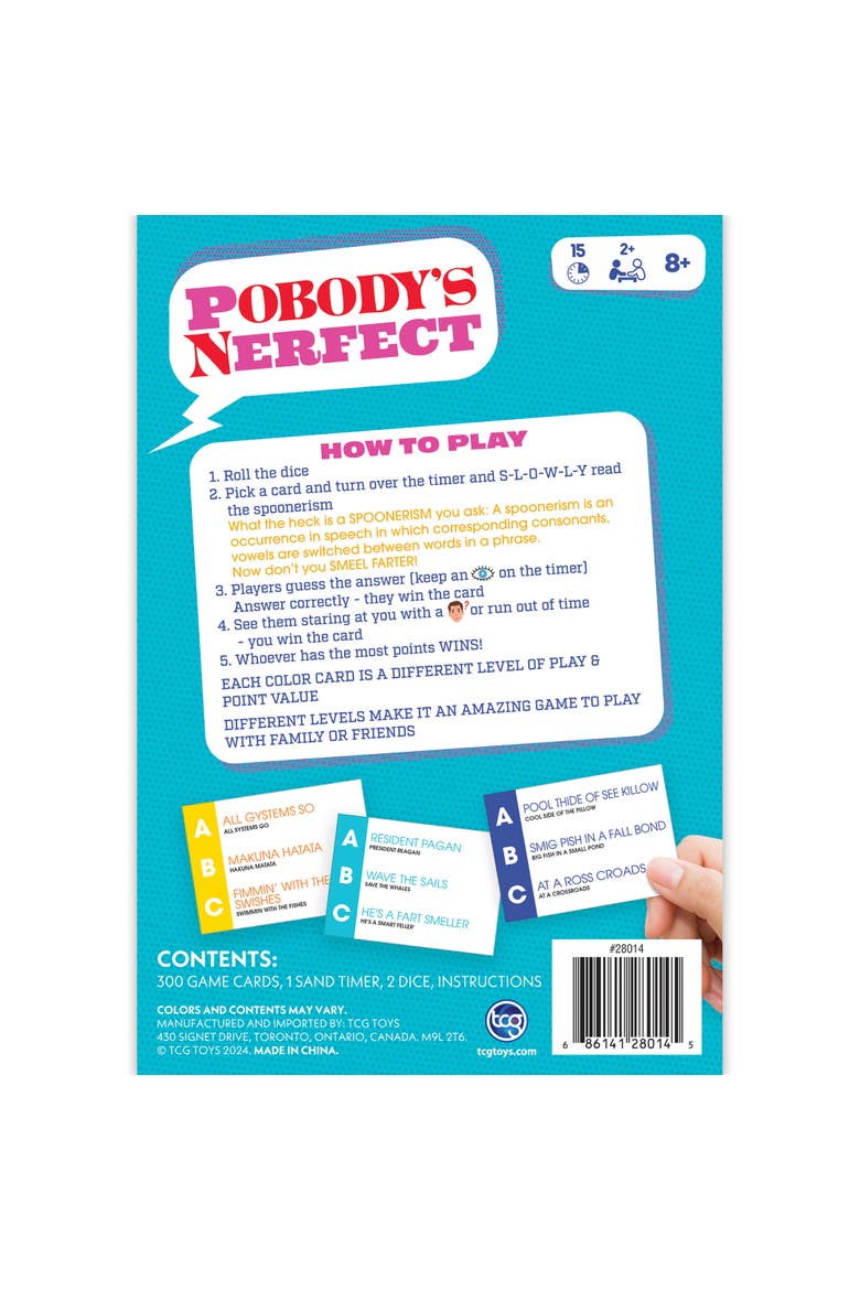 Pobody's Nerfect Game Party Game, 300 Cards, Ages 8+, Alternate, color, Multicolored