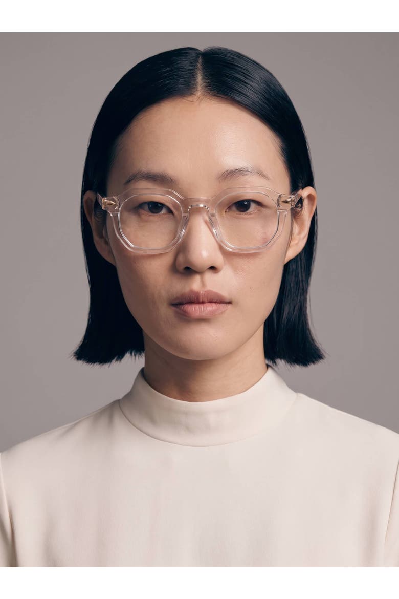 Clearview 46mm Geometric Eyeglasses, Alternate, color, Clear