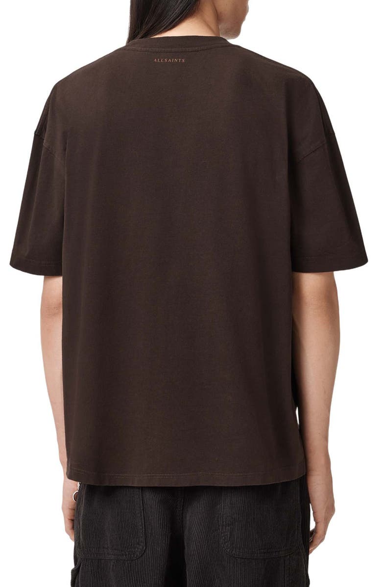 AllSaints Icon Oversize Graphic T-Shirt, Alternate, color, Plum Brown