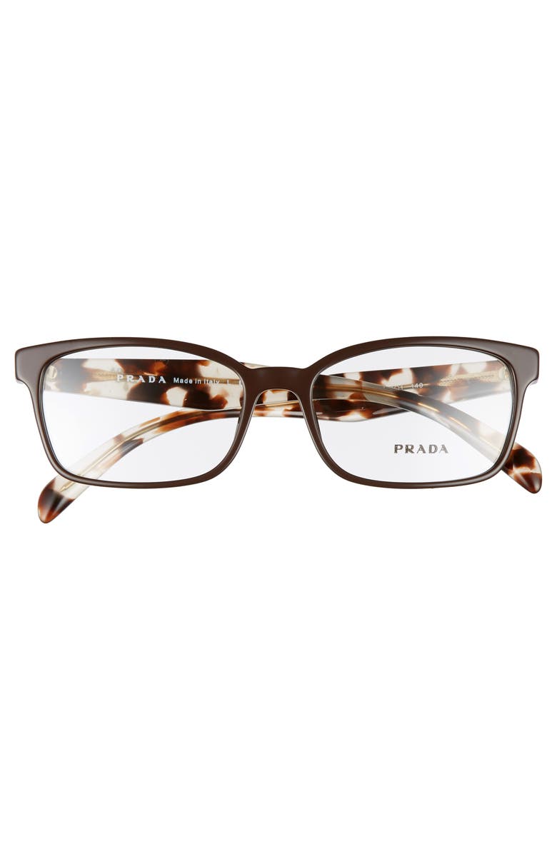 Prada 53mm Square Optical Glasses, Alternate, color,