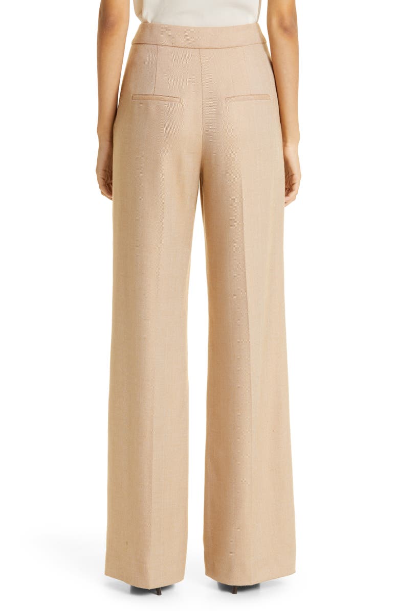 Veronica Beard Tonelli Herringbone Pants, Alternate, color, Dark Camel/ Light Camel