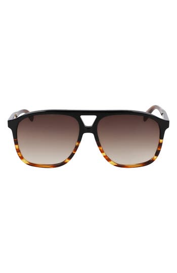Longchamp Heritage 58mm Gradient Aviator Sunglasses