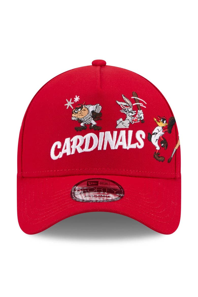 Youth New Era Red St. Louis Cardinals Looney Tunes A-Frame 9FORTY Adjustable Hat, Alternate, color, Red