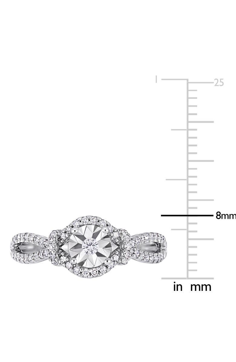 Julianna B. Diamond Crossover Engagement Ring, Alternate, color, Sterling Silver