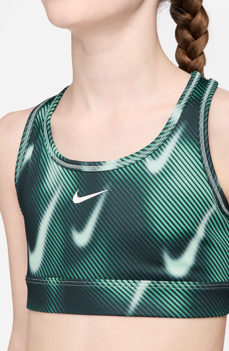 Nike Kids' Pro Swoosh Racerback Sports Bra, Alternate, color, Mint Foam/ White