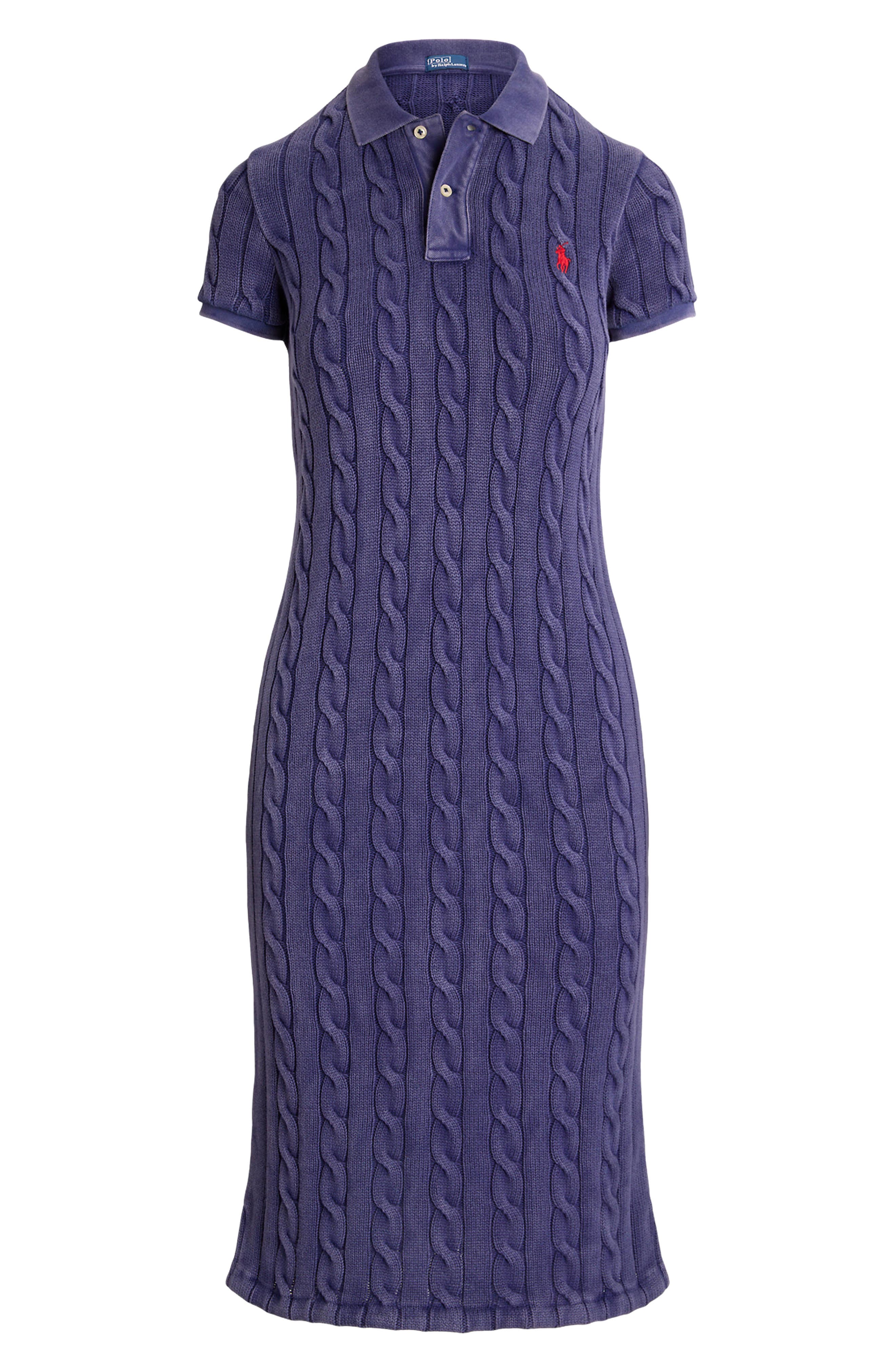cable-knit cotton polo sweater dress Ralph Lauren Girl's Cable-Knit Cotton Polo Sweater Dress