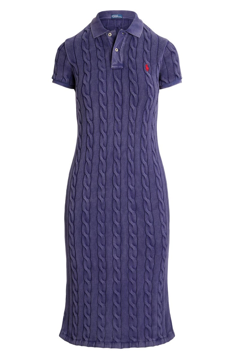 Polo Ralph Lauren Cable Knit Cotton Sweater Dress, Alternate, color, 