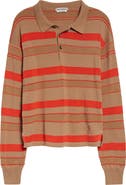 JW Anderson Stripe Cotton & Wool Blend Rugby Polo
