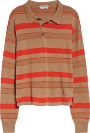 JW Anderson Stripe Cotton & Wool Blend Rugby Polo
