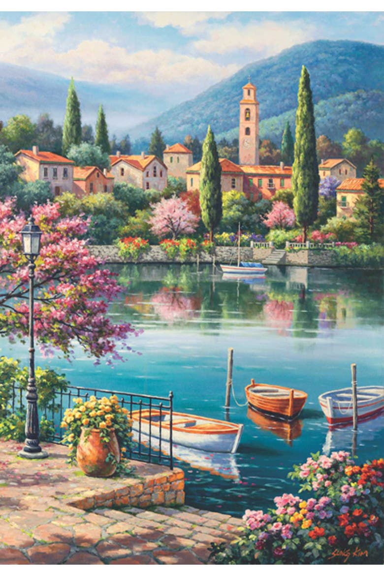 Village Lake Afternoon 500 piece Jigsaw Puzzle for Adults, Alternate, color, Multicolor