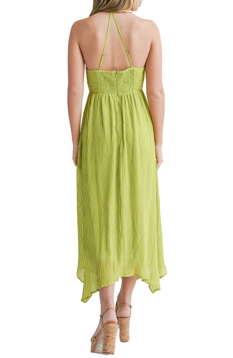 Mila Mae Textured Asymmetric Hem Halter Dress, Alternate, color,