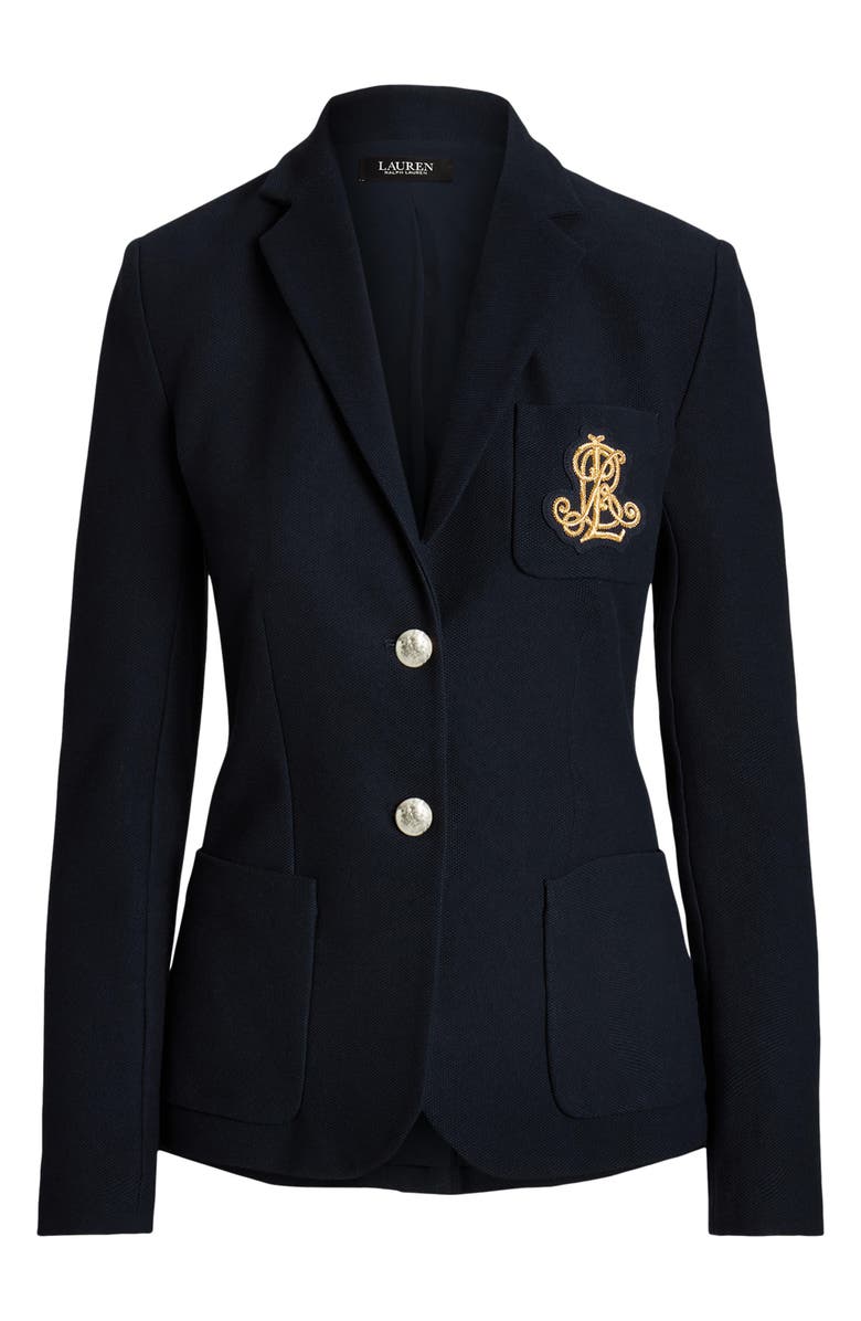 Lauren Ralph Lauren Bullion Jacquard Blazer, Alternate, color, Lauren Navy