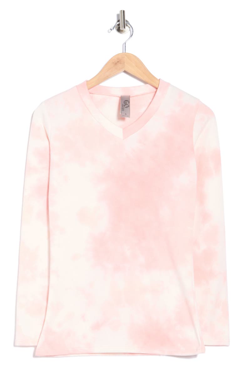 Tie Dye V-Neck Sweater, Alternate, color, GREY SPLASH