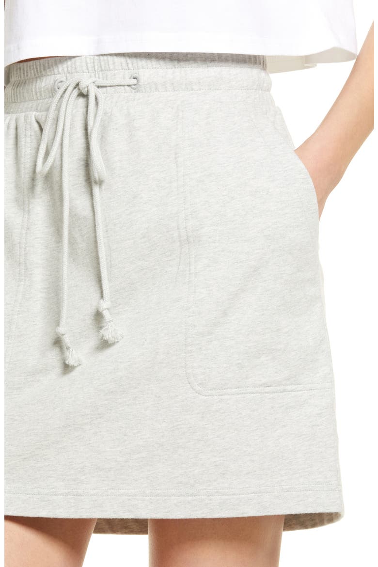 Stretch Cotton Pull-On Skirt, Alternate, color, GREY LIGHT HEATHER