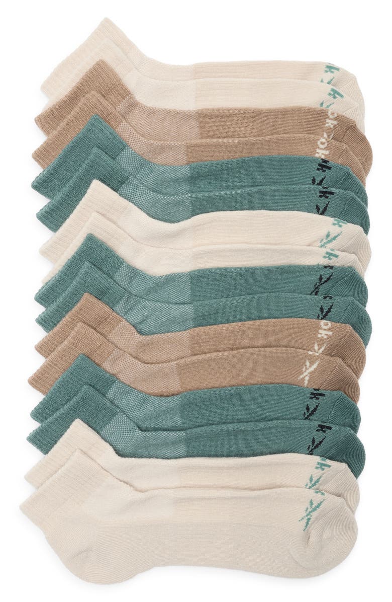 Reebok Assorted 8-Pack Terry Quarter Length Socks, Main, color, Green/ Beige/ Sand