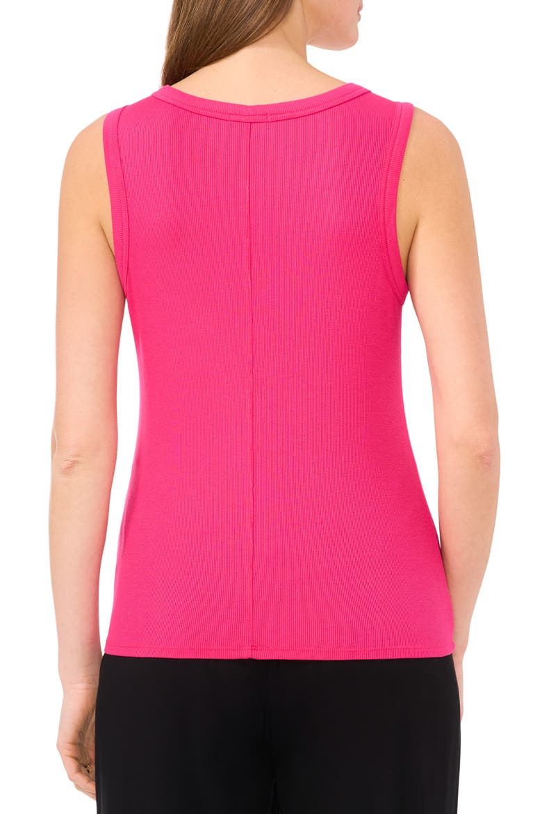 Fitted Ribbed Tank Top, Alternate, color, PINK PEACOCK