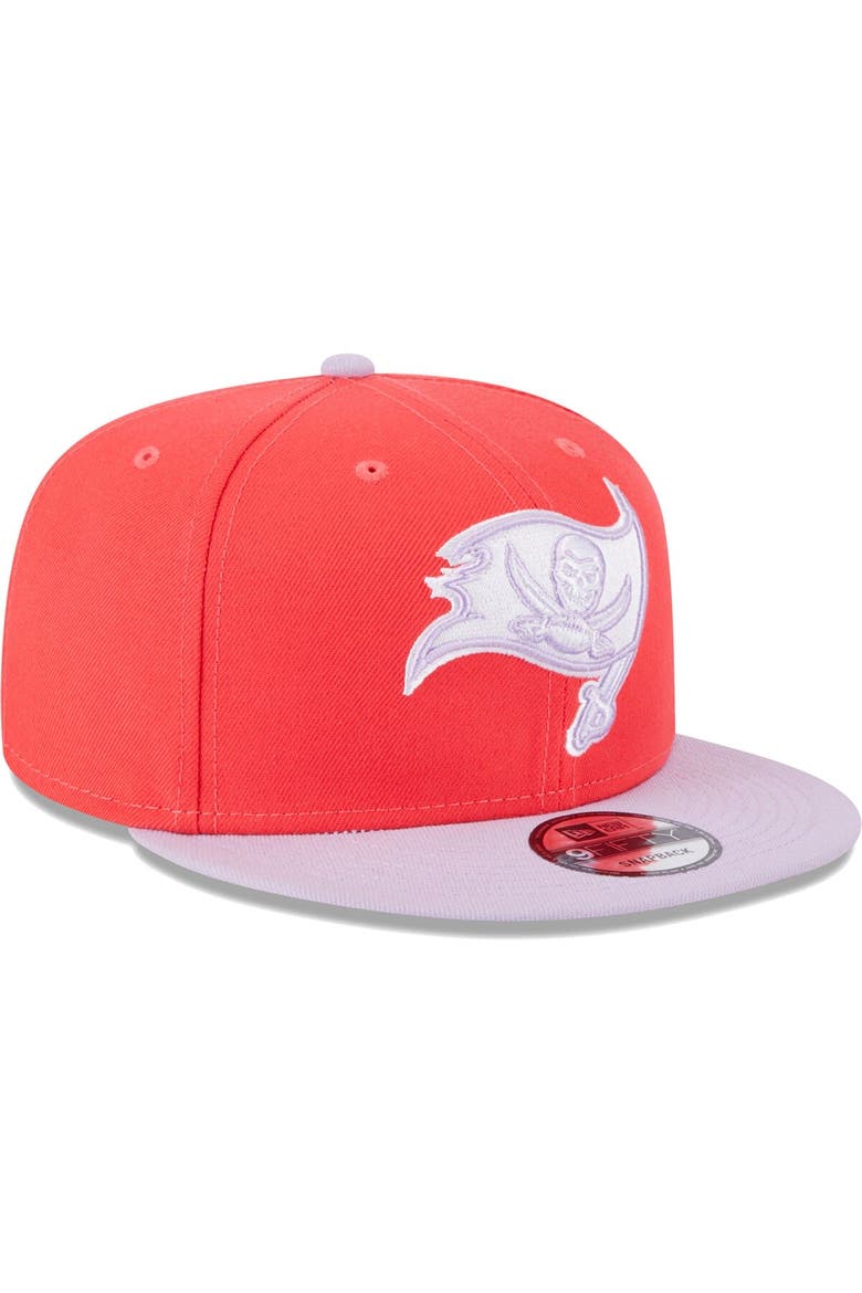 Men's New Era Red/Lavender Tampa Bay Buccaneers Two-Tone Color Pack 9FIFTY Snapback Hat, Alternate, color, Red