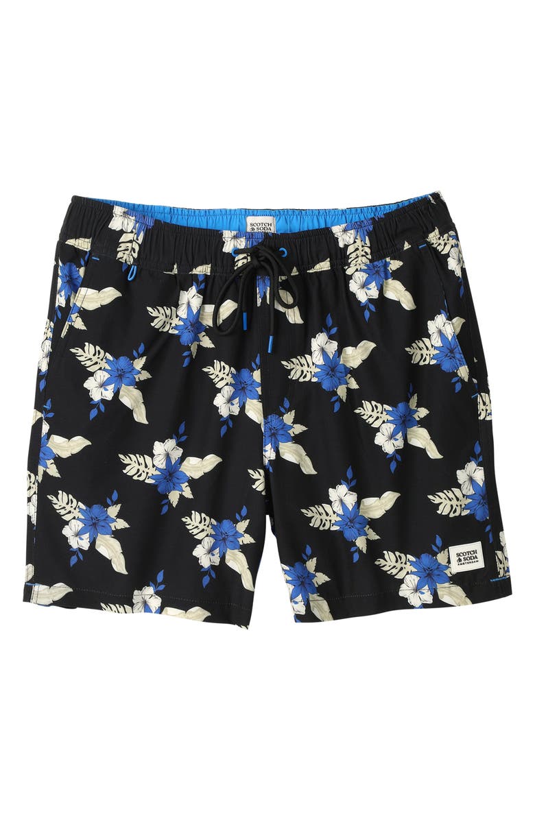 Scotch & Soda Midnight Garden Swim Trunks, Alternate, color, Meteorite