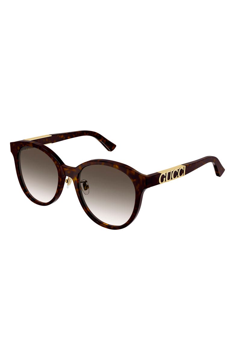 Gucci 56mm Gradient Panthos Sunglasses, Alternate, color, Havana