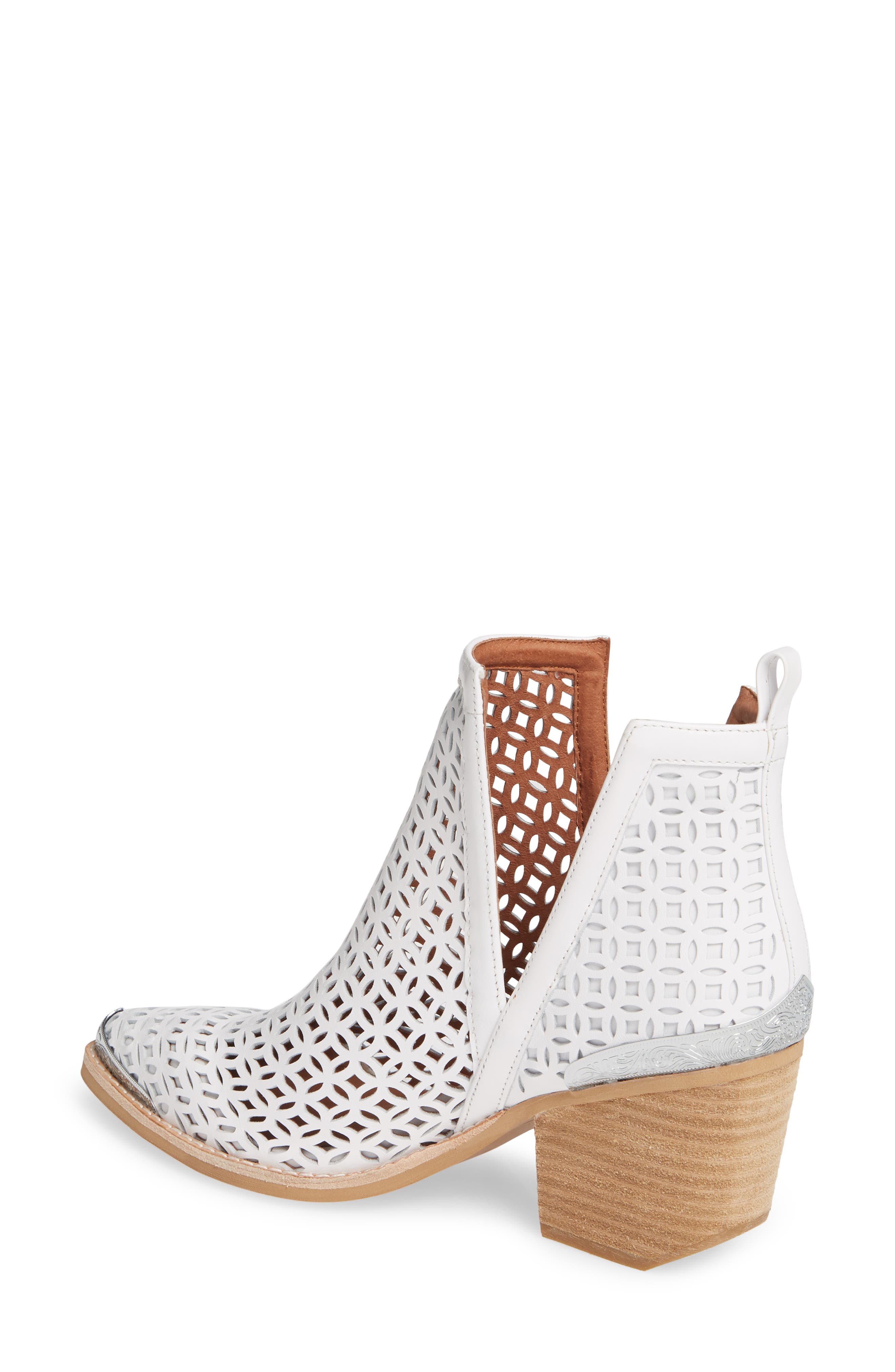 Cromwell-C2 Perforated Bootie, Alternate, color, WHITE LEATHER
