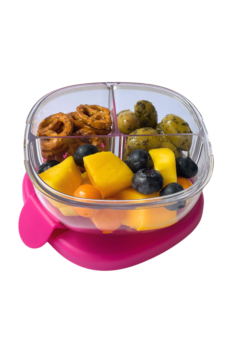 Snack Bowl with Leakproof lid, Main, color, Raspberry Pink
