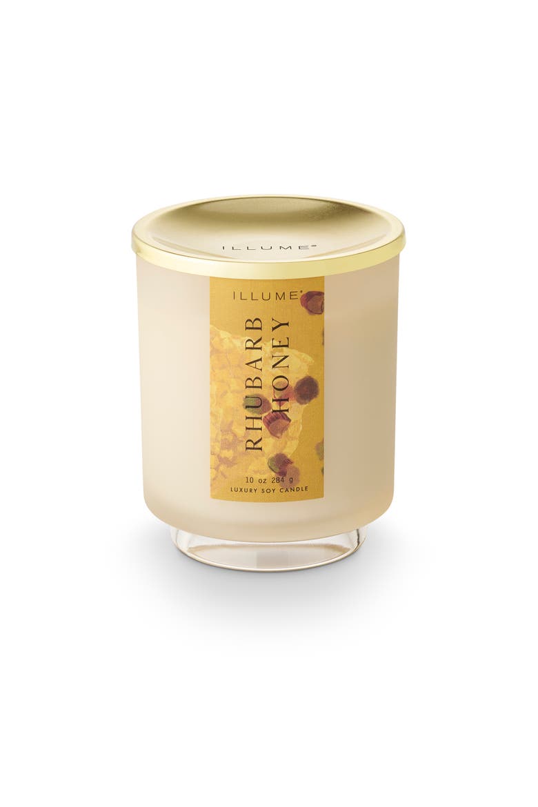Beautifully Done Rhubarb Honey Signature Glass Candle, 284g, Main, color, Gold