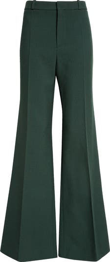 Chloé Virgin Wool Crêpe Flare Leg Trousers | Nordstrom