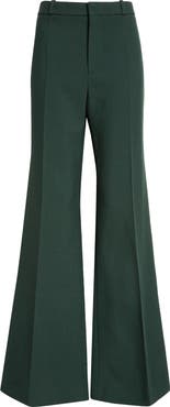 Chloé Virgin Wool Crêpe Flare Leg Trousers