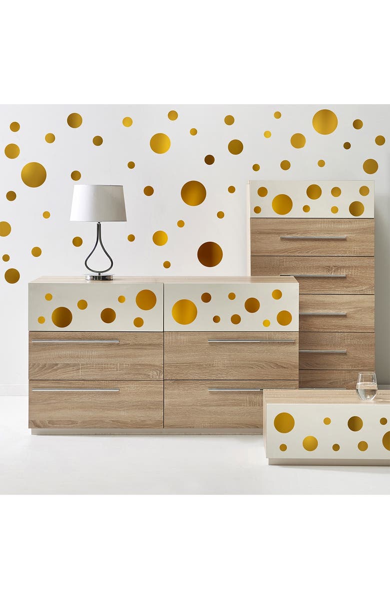 WALPLUS GOLD METALLIC POLKA DOTS HOME, Main, color,