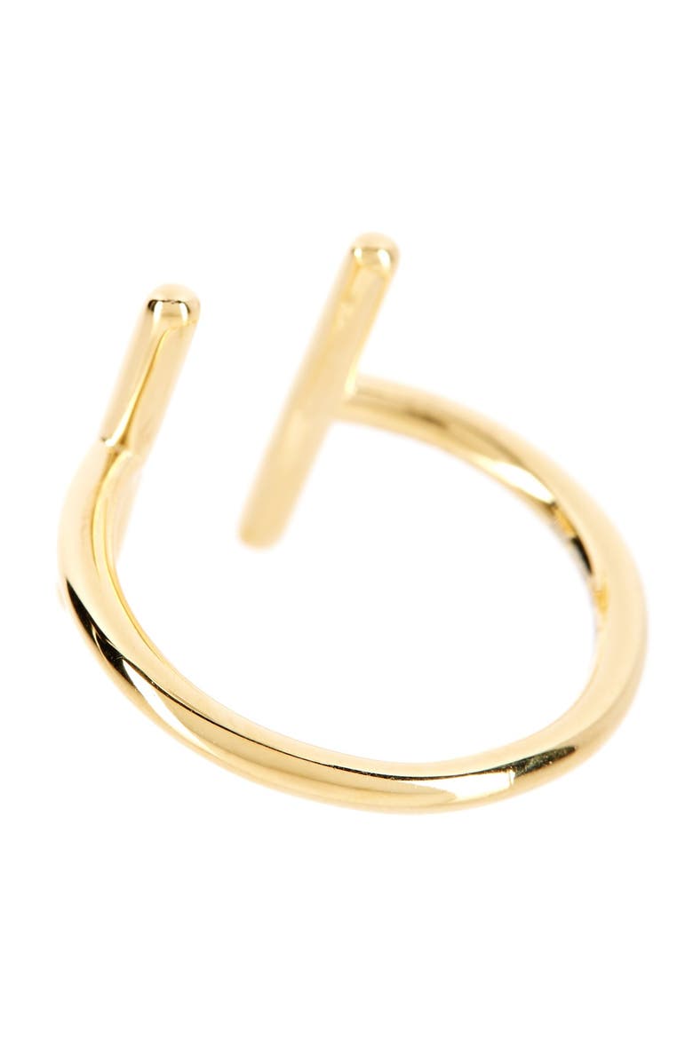 Sterling Forever 14K Gold Vermeil Parallel Bar Ring, Alternate, color, Gold