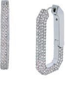 AllSaints Pavé Crystal Geometric Link Hoop Earrings