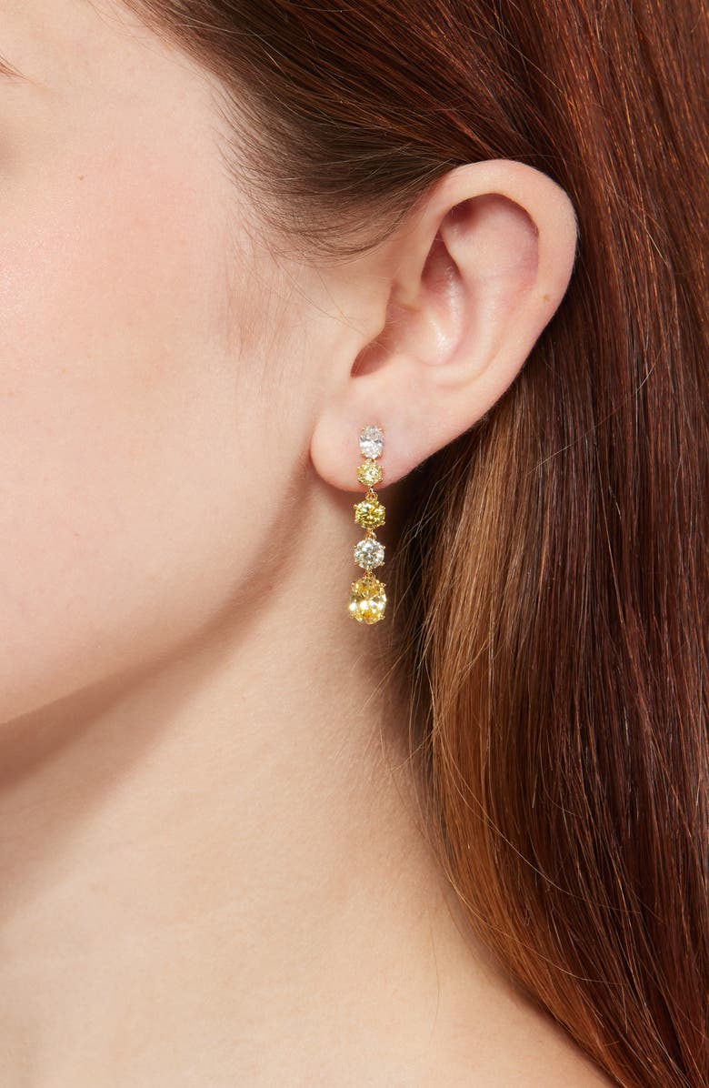 Nadri Natural Beauty Linear Drop Earrings, Alternate, color, Gold