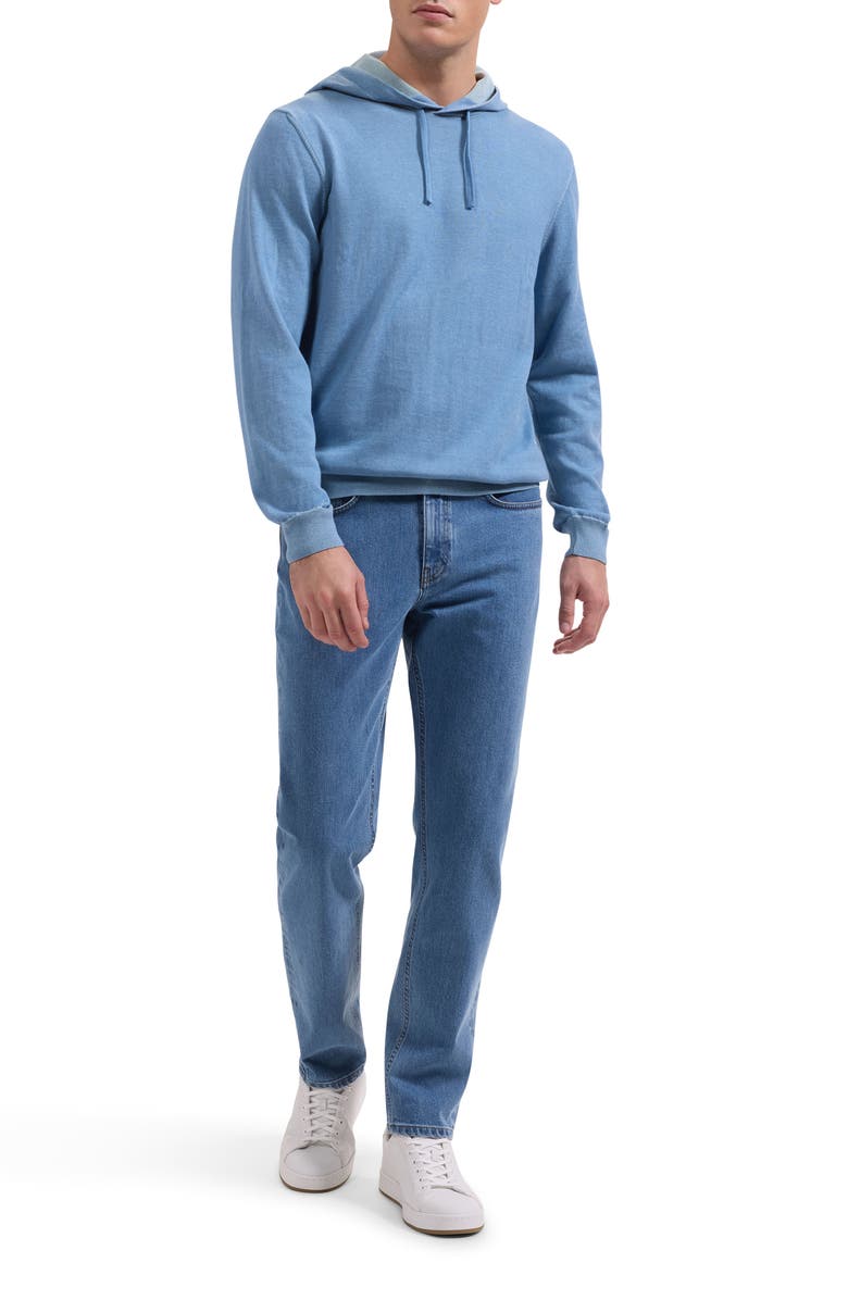 Bugatchi Cotton Hoodie Sweater, Alternate, color, Peacock