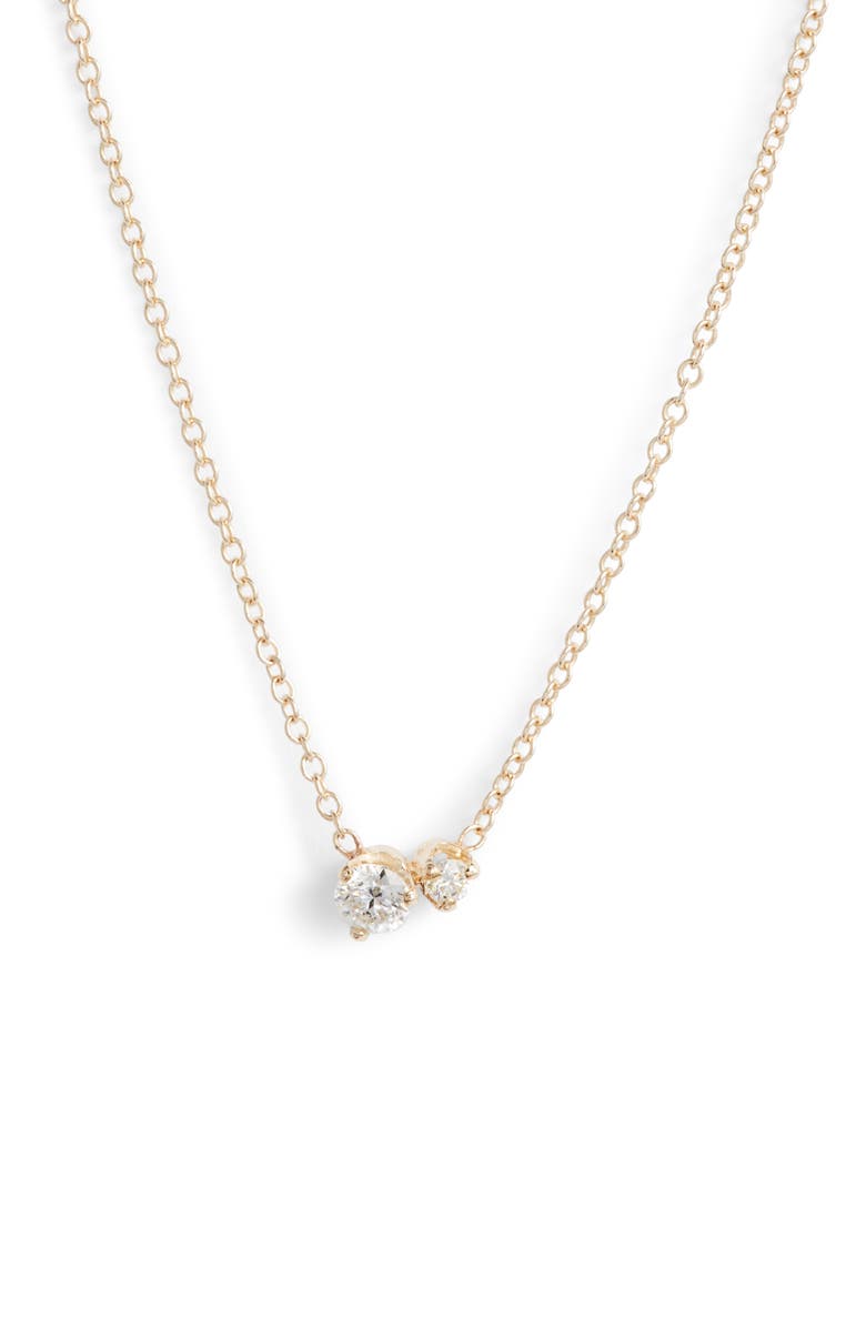 Zoë Chicco Mixed Diamond Pendant Necklace, Main, color, 